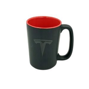 Tesla Black Matte/Red Souvenir Ceramic Coffee Mug Cup Logo